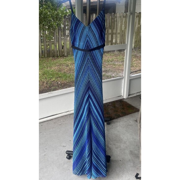 Cache Sz SMALL  Crochet Long  Blue Ombre Strappy New Year's Eve Party '00s - Picture 7 of 11